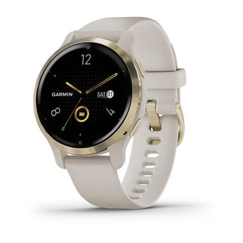 Смарт часы Garmin Venu 2S, Light Gold Stainless Steel Bezel with Light Sand