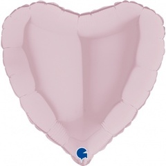 Шар Г 18''/46 см, Сердце, Металлик, Розовый, 1 шт.