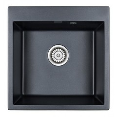 Paulmark PRAKTISCH PM105152-BLM Мойка кварцевая, черный металлик, 510х520 фото
