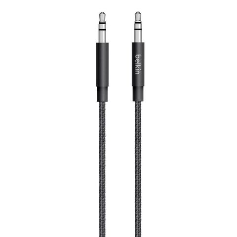 Аудиокабель Belkin Metallic Premium Audio Mini-Jack 3.5mm&Mini-Jack 3.5mm AUX Cable, 1,2м, черный