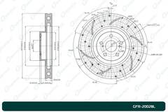 Диск тормозной перфорированный вентилируемый G-brake GFR-20028L левый