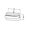 Duravit Happy D.2 H2636602222 Тумба под раковину 975х480х380 мм., подвесная, 2 ящика, цвет Белый глянцевый