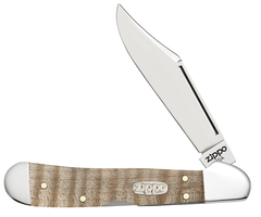 Фото Нож перочинный ZIPPO Natural Curly Maple Mini CopperLock, 92 мм, бежевый + ЗАЖИГАЛКА ZIPPO 207