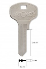 Заготовка английского ключа 12818 Apecs AD-4 КНР