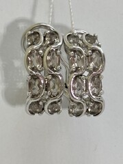 Раухтопаз микс (серьги из серебра)