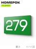 Номер на дверь 279, табличка на дверь для офиса, квартиры, кабинета, аудитории, склада, зеленая 120х70 мм, Айдентика Технолоджи