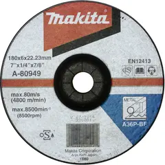 Шлифовальный диск по металлу A36P 115x6 мм Makita A-80927