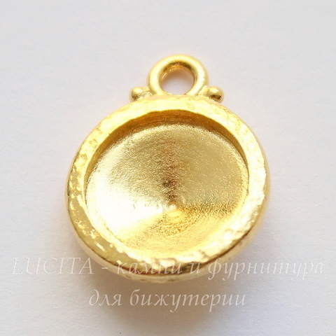 Сеттинг - основа - подвеска TierraCast "Hammered" для страза 12 мм (цвет-золото)