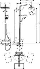 Душевая система с термостатом для душа, хром Hansgrohe Croma E Showerpipe 280 27630000