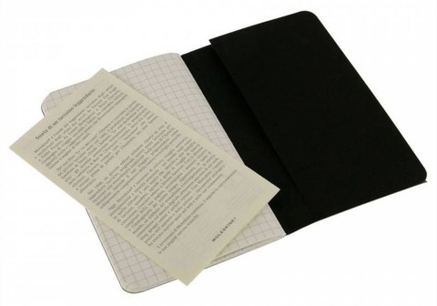 Набор 3 блокнота Moleskine Cahier Journal Pocket, цвет черный, в клетку