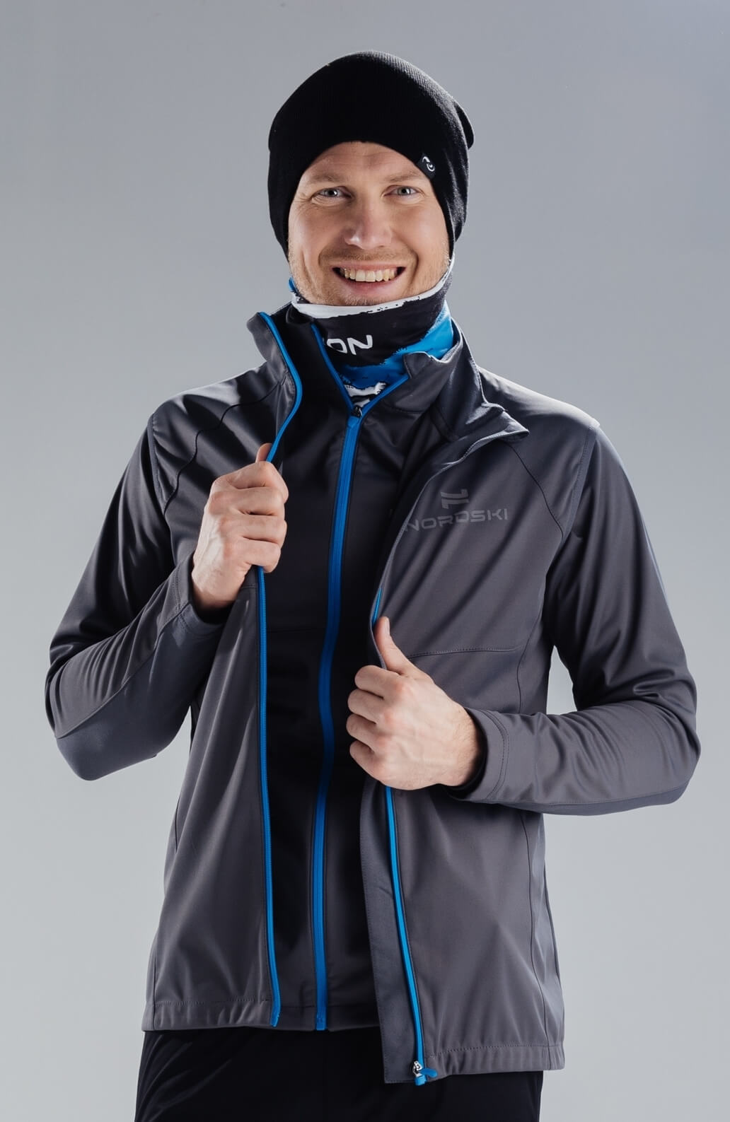 Nordski Elite разминочный жилет мужской grey