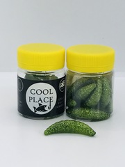 Форелевая силиконовая приманка COOL PLACE MAGGOT 1.6  цвет  ЗЕЛЕНЫЙ С БЛЁСТКАМИ СЫР