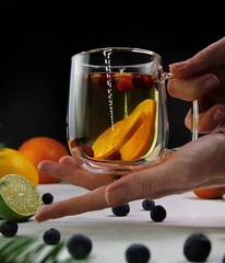 Стеклянная кружка с двойными стенками, 250 мл