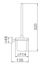 Туалетный ершик настенный HAIBA HB8710 в комплекте черный