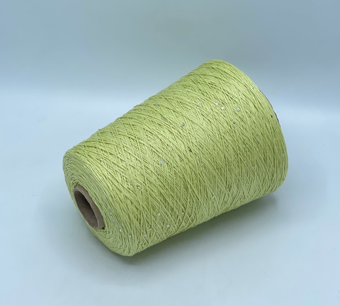 Бобинная пряжа, Cotone Paillettes, 450м, 97% Хлопок, 3% Полиэстер(пайетка), Мякоть лайма. 40707