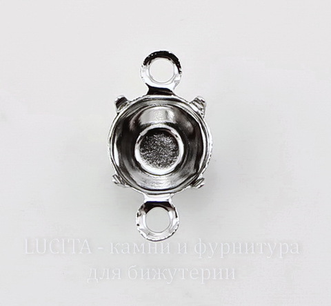 Сеттинг - основа - коннектор (1-1) для страза 6 мм (цвет - платина) 11х6 мм