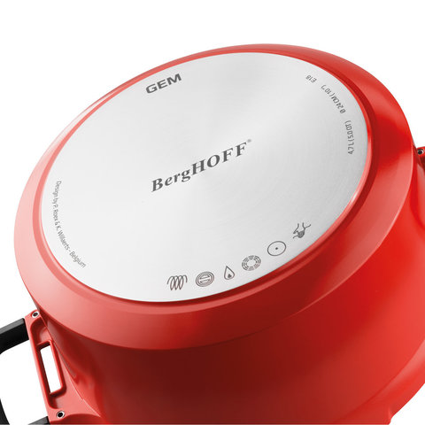 Кастрюля с крышкой 20см 2,8л Gem red