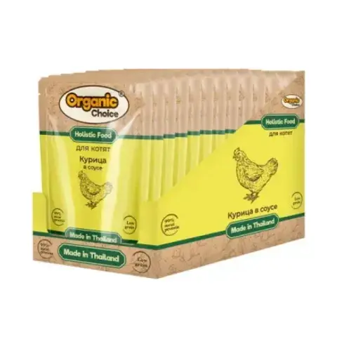 Organic Choice Grain Free пауч для котят курица в соусе 70 гр