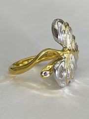 Монстера (кольцо из серебра)