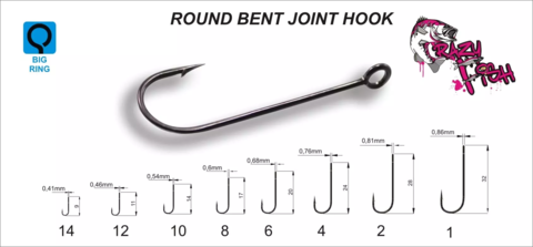 Одинарный крючок Crazy Fish Round Bent Joint Hook №10 15 шт/уп продажа от 5 уп.