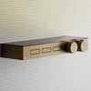 Gessi Hi-Fi 63024#726 Термостат для душа, с вкл. до 3 источников одновременно (внешняя часть), с полкой из черного мат. стекла, цвет: Warm Steel Br. PVD