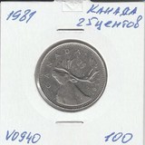 V0940 1981 Канада 25 центов V0940 1981 Канада 25 центов