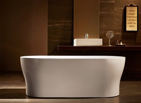 BelBagno BB405-1500-800 Отдельностоящая акриловая ванна в комплекте со сливом-переливом, 150x80, цвет: белый
