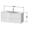 Duravit Brioso BR431402222 Тумба подвесная под раковину 234412, 2 ящика, 555x1220x479мм, цвет White High Gloss