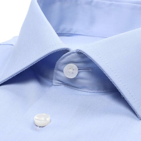 Сорочка мужская Seidensticker Regular Fit 01.003001-48 голубая, короткий рукав