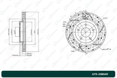 Диск тормозной перфорированный вентилируемый G-brake GFR-20804R правый