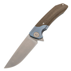Фото Складной нож Maxace Goliath Blue, сталь Bohler K110, Micarta