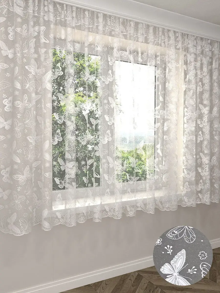 Тюль на кухню короткая 180х300 см