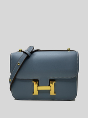 Кроссбоди Hermes голубая на застежке