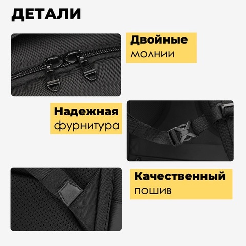 Картинка рюкзак городской Ozuko 9792S Black - 5