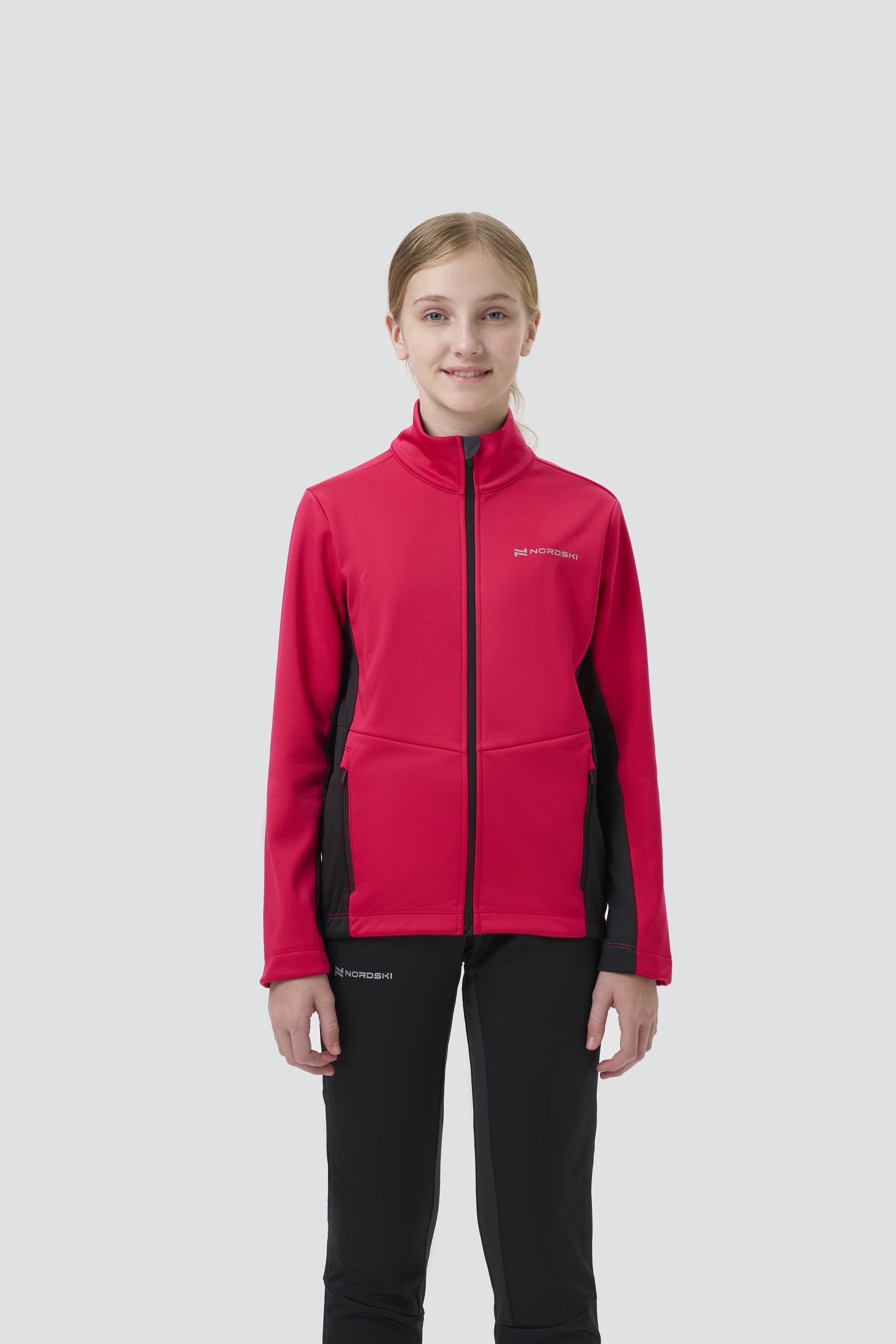 Детский тренировочный лыжный костюм Nordski Jr. Advance pink-black - 4