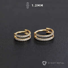 Кликер Cuff Double Crystal PVD Yellow 1.2мм