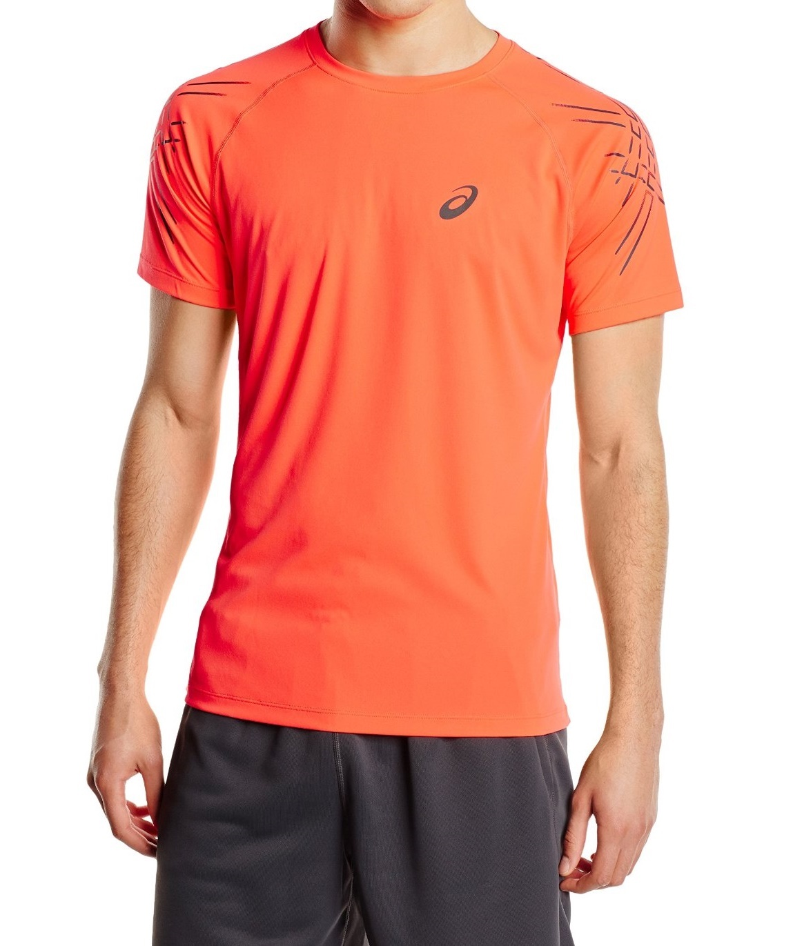 Спортивная футболка Asics SS Stripe Top мужская оранжевая