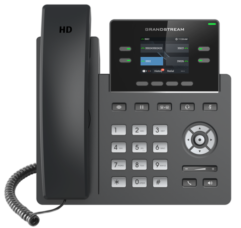Grandstream GRP2612G - IP телефон (PoE, Gigabit, БП в комплект). 4 SIP аккаунта, 4 линии, цветной LCD, PoE, 16 virtualBLF
