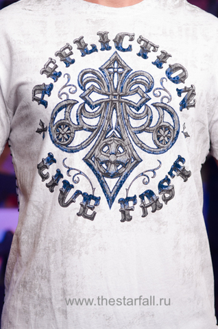 Affliction | Футболка мужская Royale Impact White A12959 принт спереди