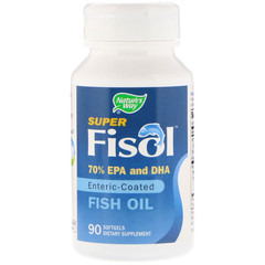 Nature's Way, Super Fisol Fish Oil, Enteric-Coated, 90 Softgels