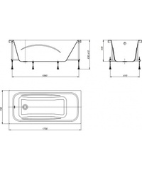 ВАННА АКРИЛОВАЯ ROCA LINE 160X70 с каркасом и сифоном