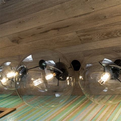 Светильник стекло Ball Ceiling черный диаметр 25см.