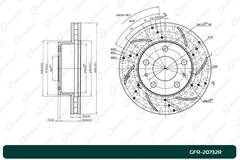 Диск тормозной перфорированный вентилируемый G-brake GFR-20732R правый