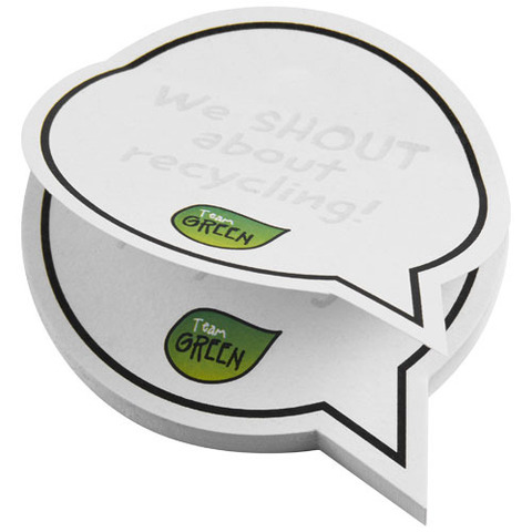 Бумага для заметок Sticky-Mate® из переработанных материалов в форме диалогового пузыря