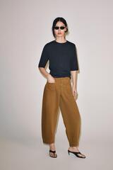 ZARA БРЮКИ BARREL — ZW COLLECTION, КАРАМЕЛЬНЫЙ