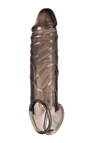 Насадка на пенис XLover by TOYFA для увеличения размера, TPE, черный прозрачный, 15,5 см