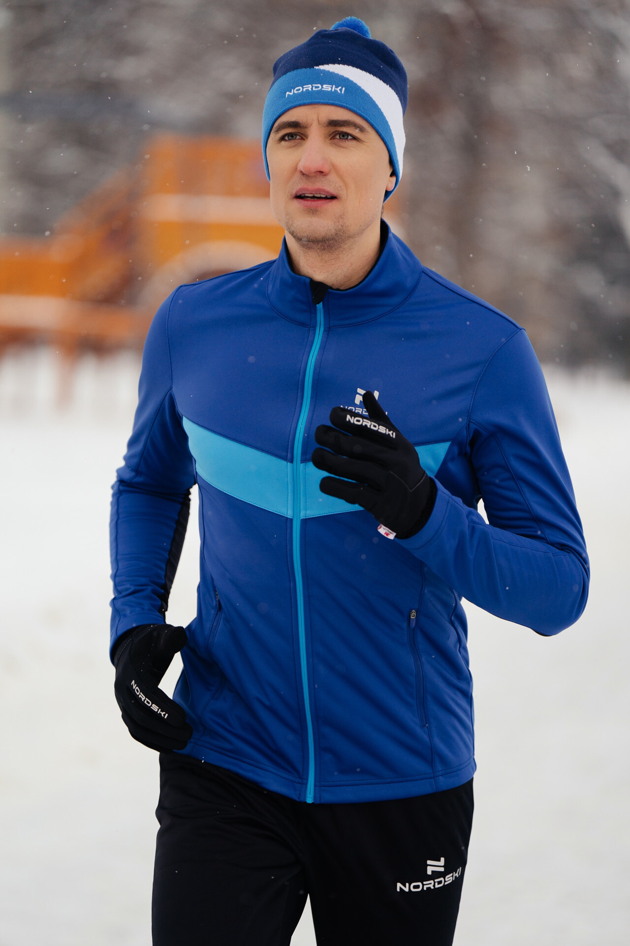 Мужская утепленная разминочная куртка Nordski Base true blue-blue - 7