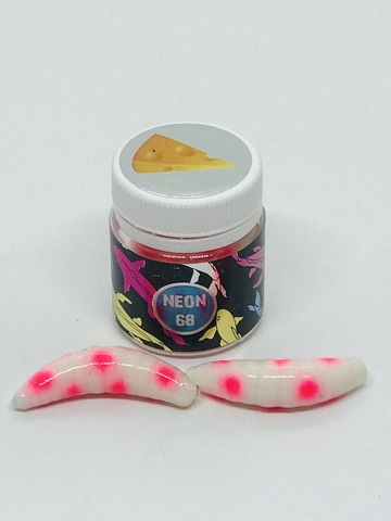 NEON 68 Maggot 46мм (6 шт ) СЫР цвет БЕЛЫЙ/РОЗОВАЯ ТОЧКА продажа от 2 шт.