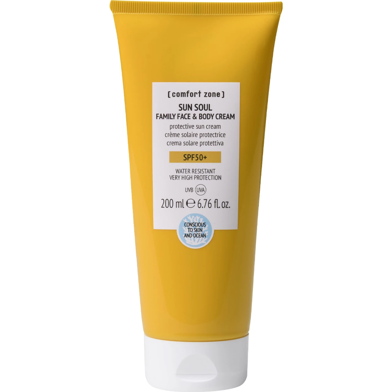 SUN SOUL FAMILY FACE&BODY CREAM SPF50+ / СОЛНЦЕЗАЩИТНЫЙ ВОДОСТОЙКИЙ КРЕМ ДЛЯ ВЗРОСЛЫХ И ДЕТЕЙ SPF50+, 200мл