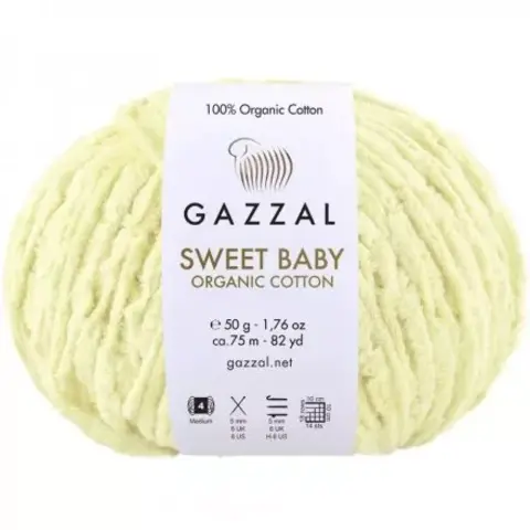 Пряжа Gazzal Sweet Baby Organic Cotton 2609 нежно-желтый